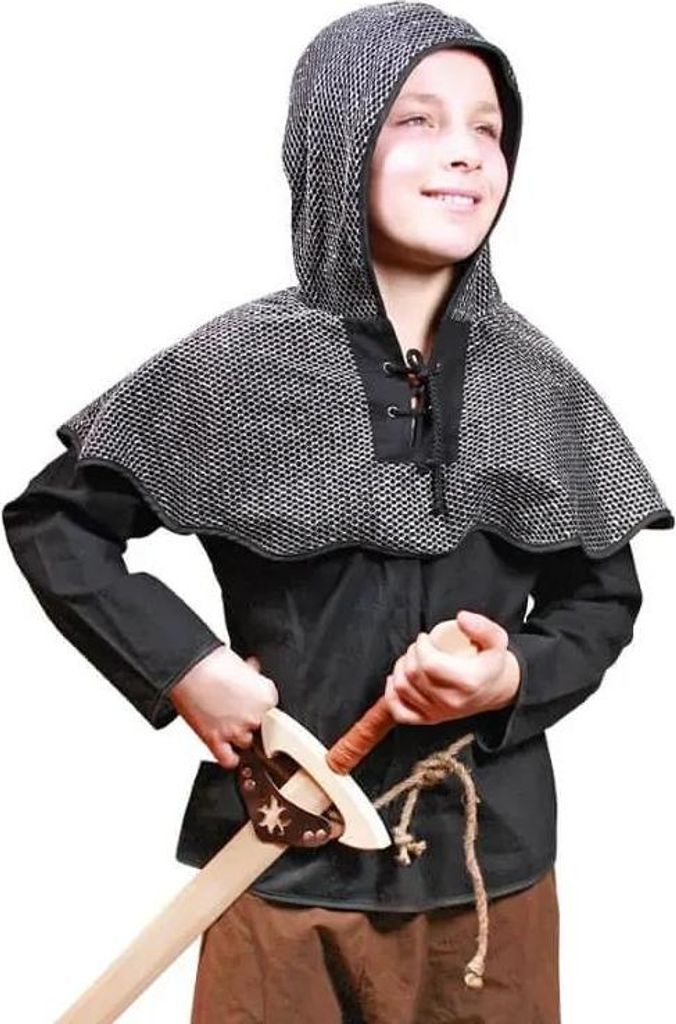 Ringpanzerhemd, schwarz - Ritterkostüm für Kinder Grösse Produktbild 