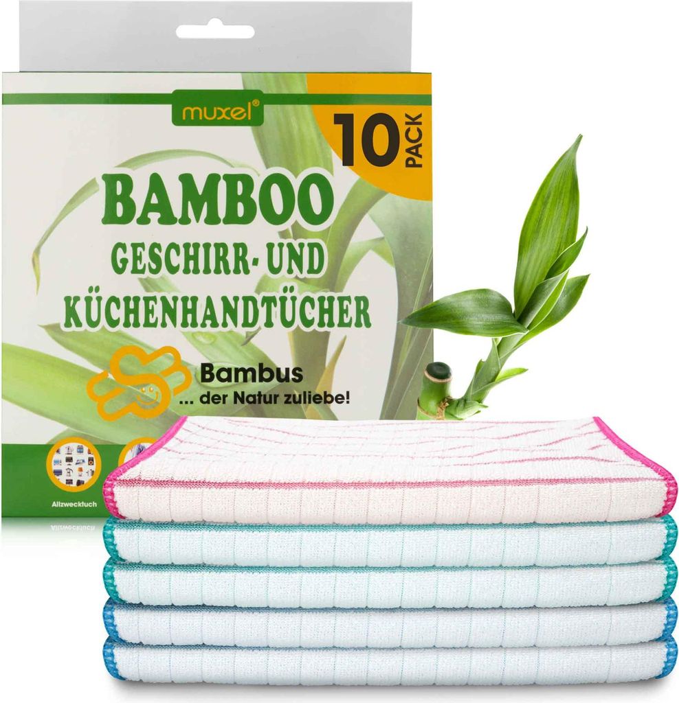 Panni di bambù MUXEL - 10x strofinacci di bambù - Panno per Immagine del prodotto 
