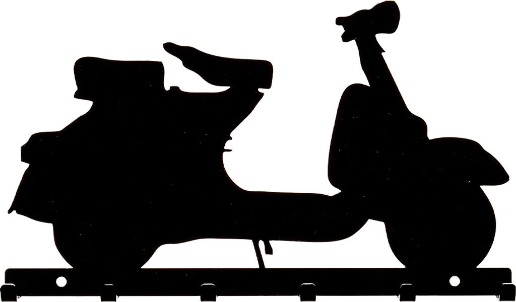Schlüsselbrett Hakenleiste Motiv Motorroller schwarz
