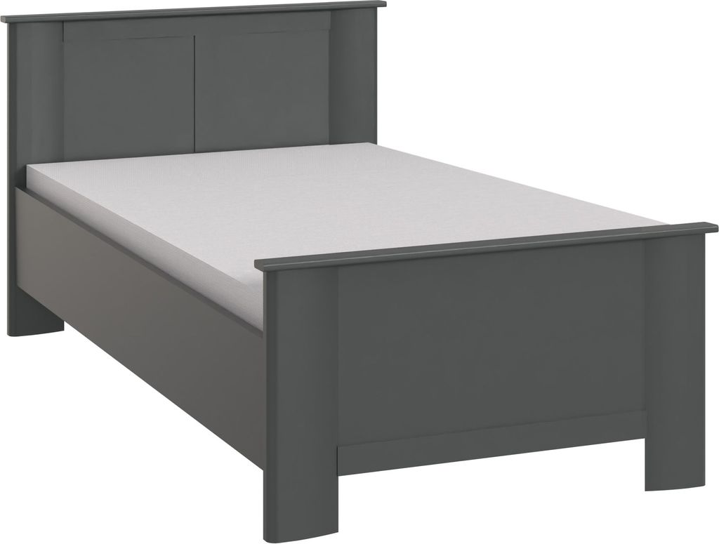 Bett >Chalet< Seniorenbett, Liegefläche 100x200cm, Graphit - 109x85x210cm (BxHxT)