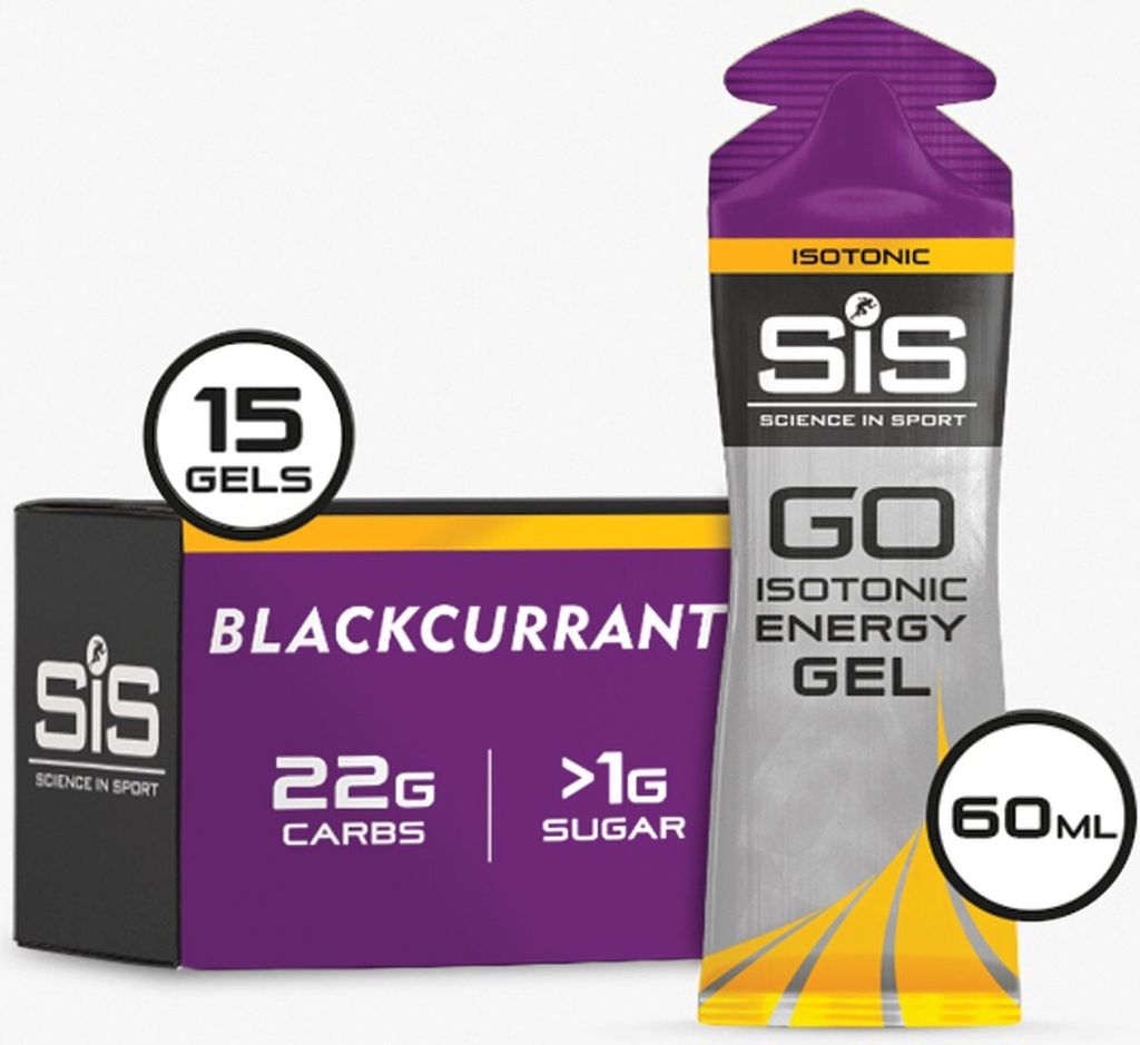 Science in Sport - SIS GO Isotonic Energy Gel - Vegan - Schwarze johannisbeere geschmack - Isotonische Formulierung mit 22g Kohlenhydraten - 15 x 60ml
