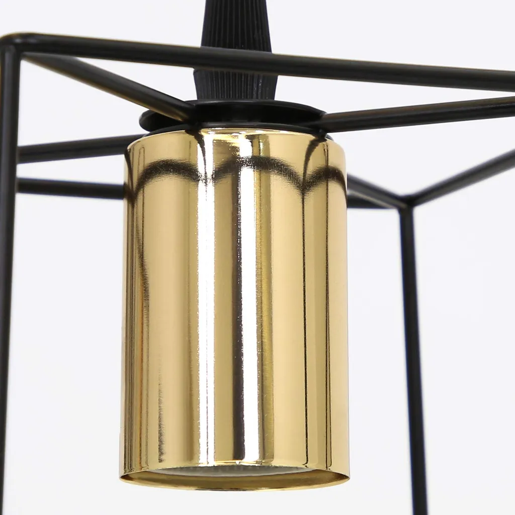 Lampe de Table Suspendue à Hauteur Réglable Noire E27 Style Industriel - 5
