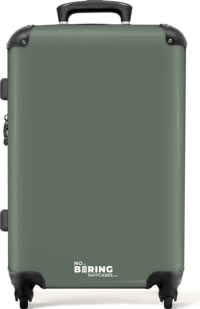 NoBoringSuitcases.com Großer Koffer - Olivgrün - Einfarbig - Kombinationsschloss TSA - Hartschalen Trolley 4 Rollen - 72 liter - Reisekoffer - ...