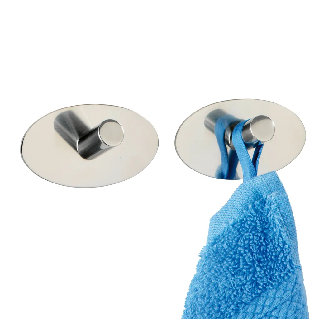 Set 2 Ganci Piceno Acciaio Inox Lucido per Bagno e Cucina