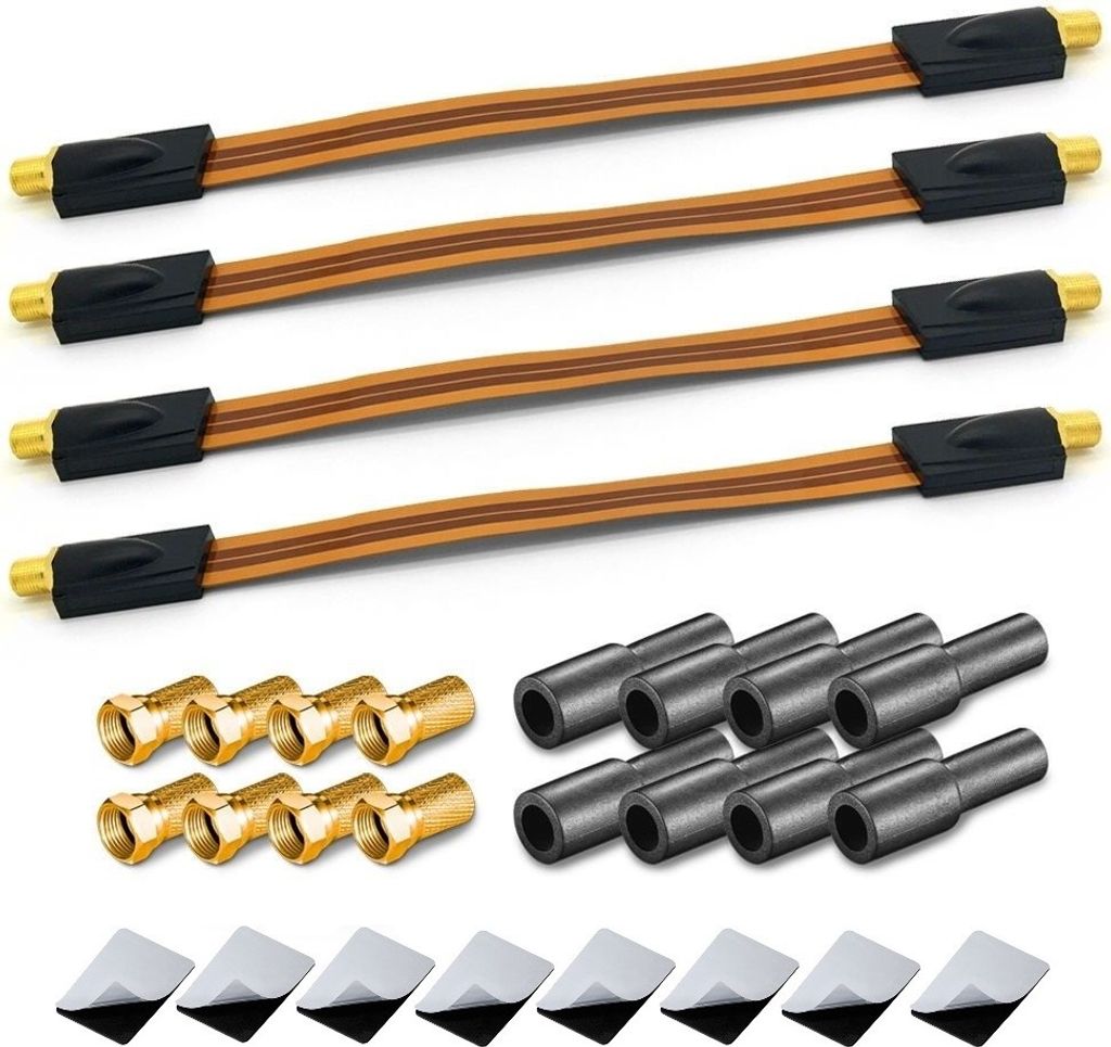4x Fensterdurchführung UltraSlim + 8x F-Stecker + 8x Produktbild 1