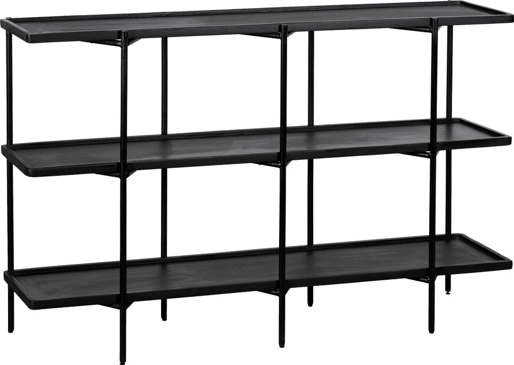 QUVIO Sideboard Luce - Mangoholz - 150 cm - Schwarz
