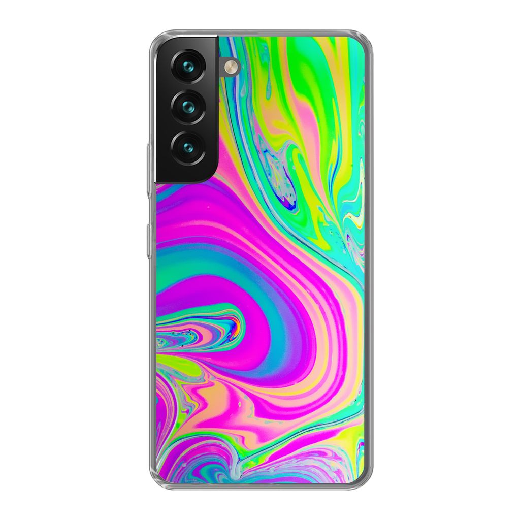 MuchoWow Handyhülle Schutzhülle Hülle für Samsung Galaxy S22 Plus Formen - Farbe - Kunst - Psychedelisch Silikon Softcase Handy Hülle - Schu...