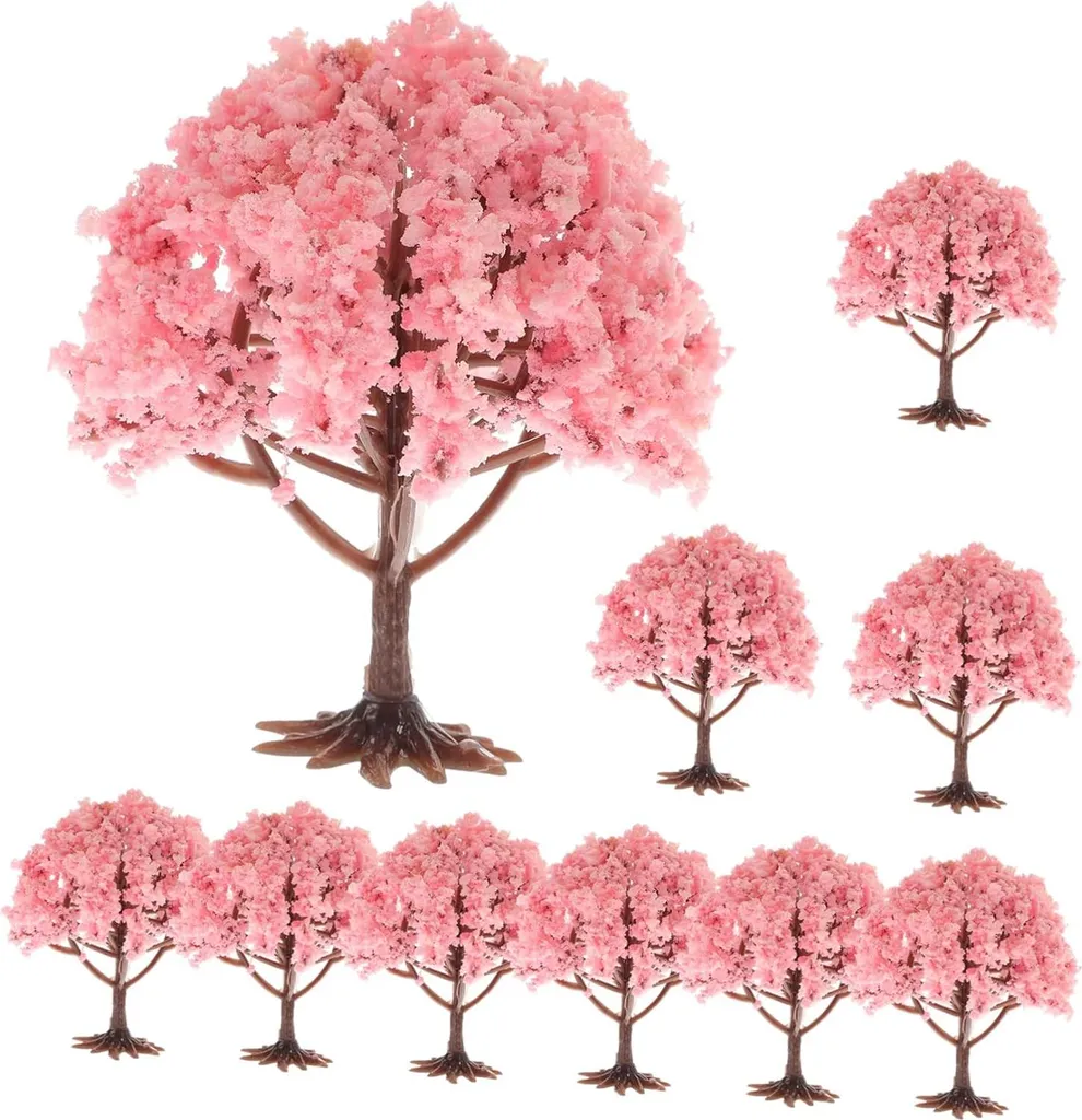 Set 10 Arbres Cerisiers Miniature : Décoration de Paysage Architecture