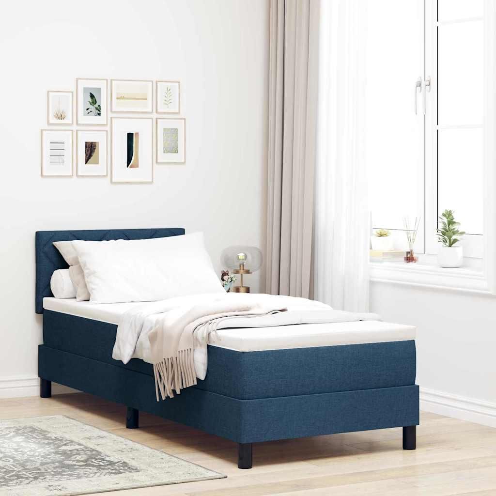 Möbel Boxspringbett mit Matratze Blau 80x200 cm Stoff - Klassische Betten 3338726