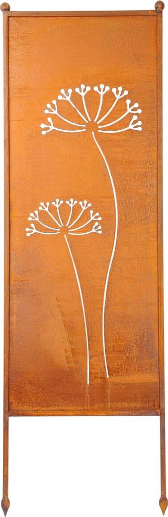 Stele Edelrost XXL Sichtschutz "Dolde" H205cm x B64cm Produktbild 