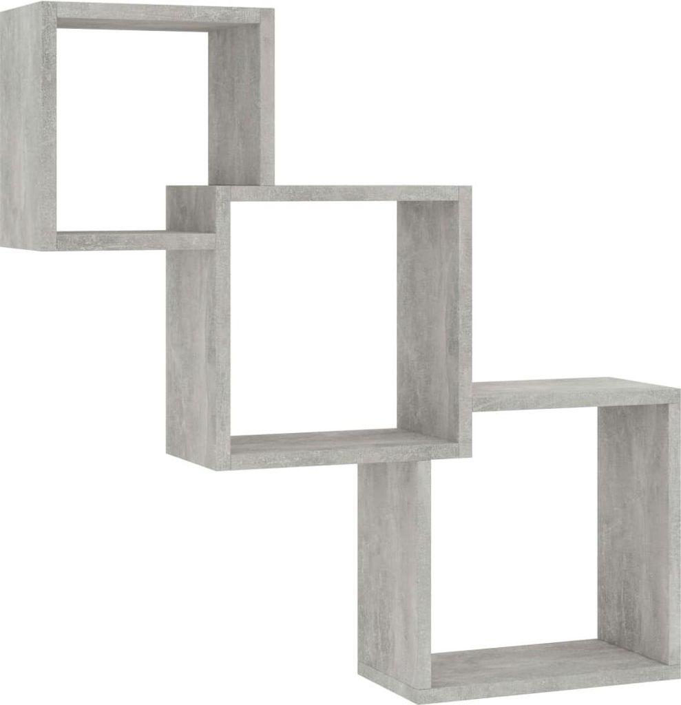 vidaXL Würfel-Wandregale Betongrau 68x15x68 cm Holzwerkstoff