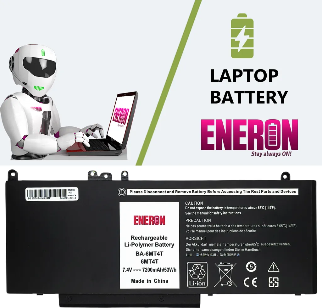 Batterie Haute Capacité 7200mAh 6MT4T pour Dell Latitude E5570 7.4V