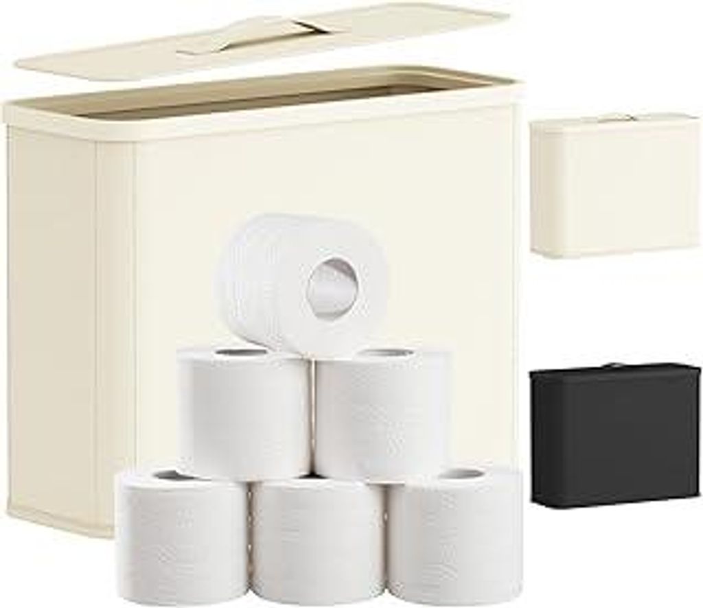 Lifewit Toilettenpapier Aufbewahrungskorb mit Deckel, Bambus Badezimmer Organizer Aufbewahrungsschrank für Rollen Klopapier, Toilet Paper Behälte...