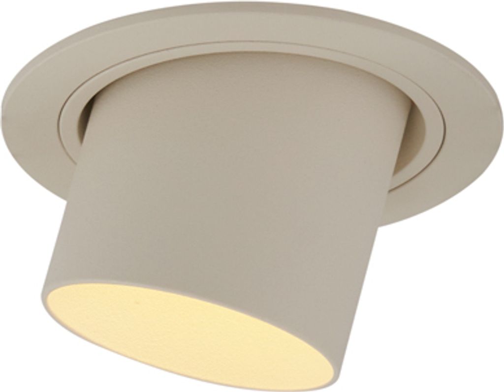 QAZQA - Modern Moderner Einbaustrahler Beige GU10 50 mm rund schwenkbar - Installa I Wohnzimmer I Schlafzimmer - Aluminium Rund - LED geeignet GU10