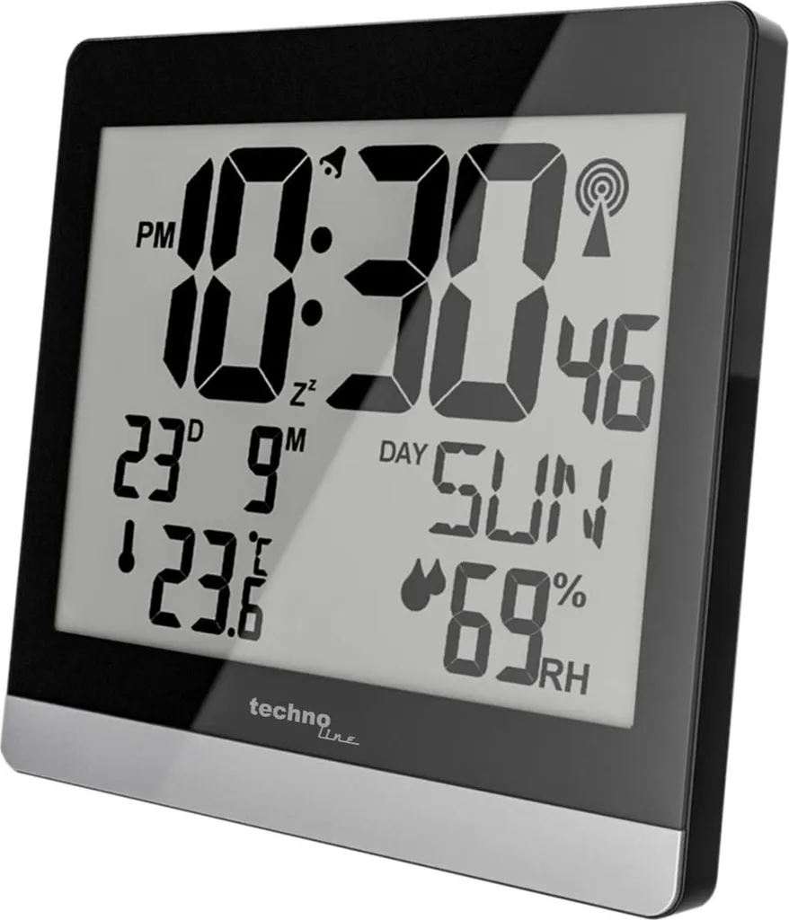 Technoline WS8014 Horloge murale radio-pilotée XXL avec thermomètre