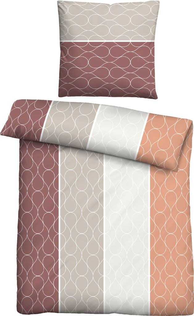 Traumhaft schlafen - Castell - Markenbettwäsche PolyBaumwolle Biber 0351108 TROPFEN color: burgund, size: 1x 155x220 cm + 1x 80x80 cm