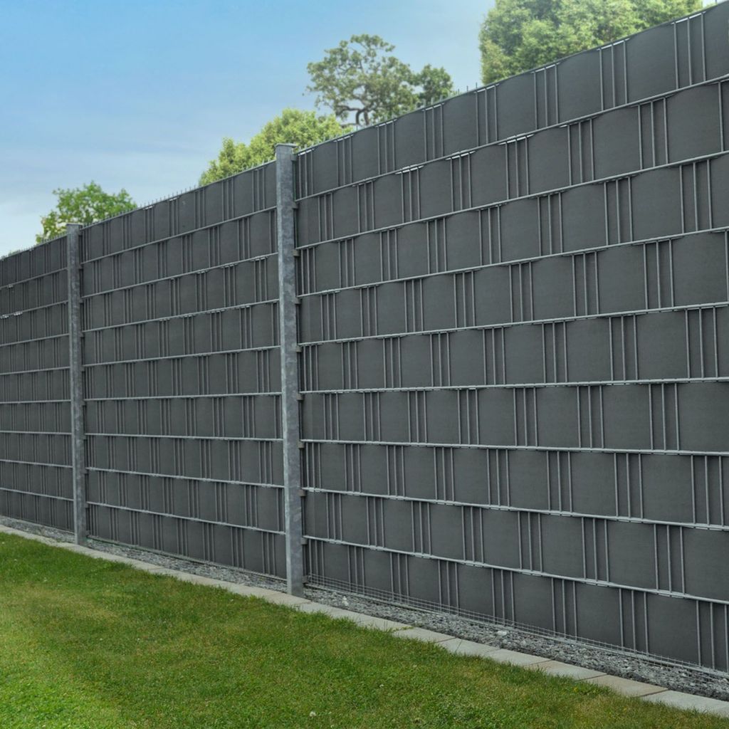 65m Plastik Sichtschutzstreifen für Zäune Sichtblende Zaun PVC Rolle hellgrau 