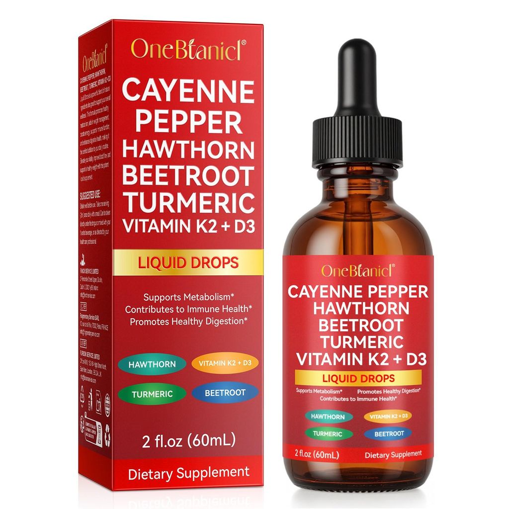 Cayennepfeffer, Weißdorn, Rote Bete, Kurkuma, Vitamin K2+D3 Produktbild 