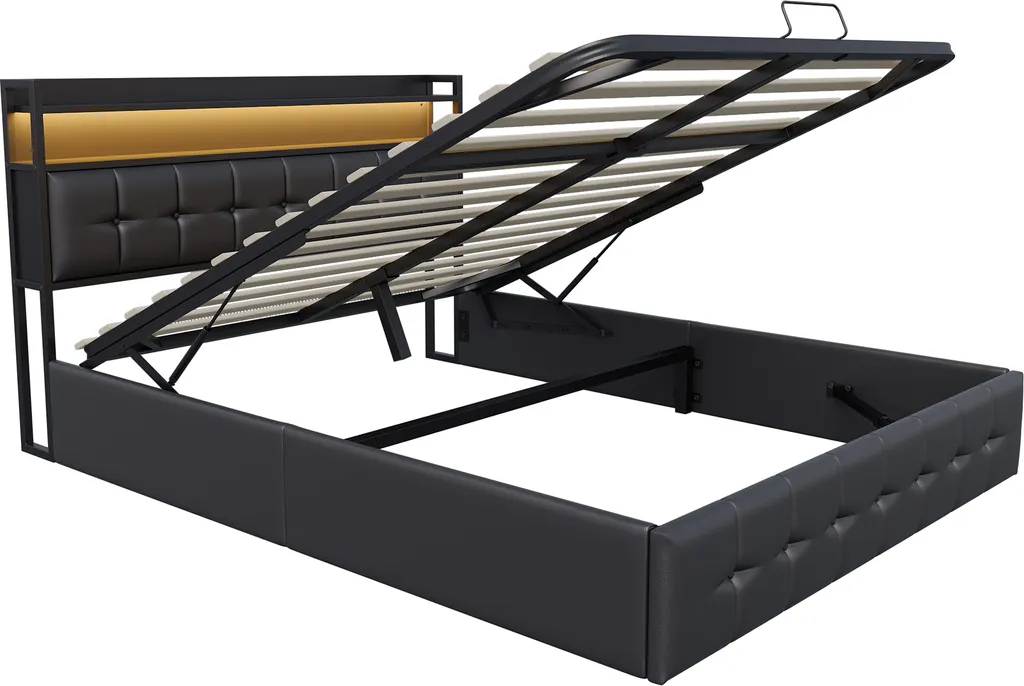 Lit intelligent 160x200 avec éclairage LED et prises USB intégrées - 13