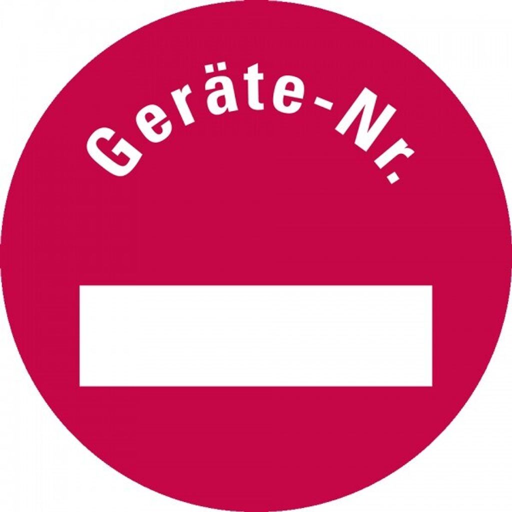 Dreifke Aufkleber I Inventaretikett Geräte-Nr., rot, Dokumentenfolie mit Spe...
