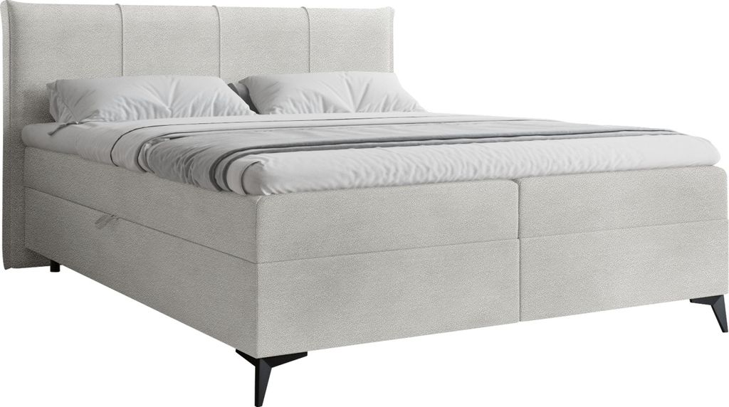 MIRJAN24 Boxspringbett mit zwei Bettkästen Eco Bis, Schlafzimmer Ehebett, Doppelbett mit Topper, Härtegrad H3 (Farbe: Vibe 86, Größe: 160x200 cm)
