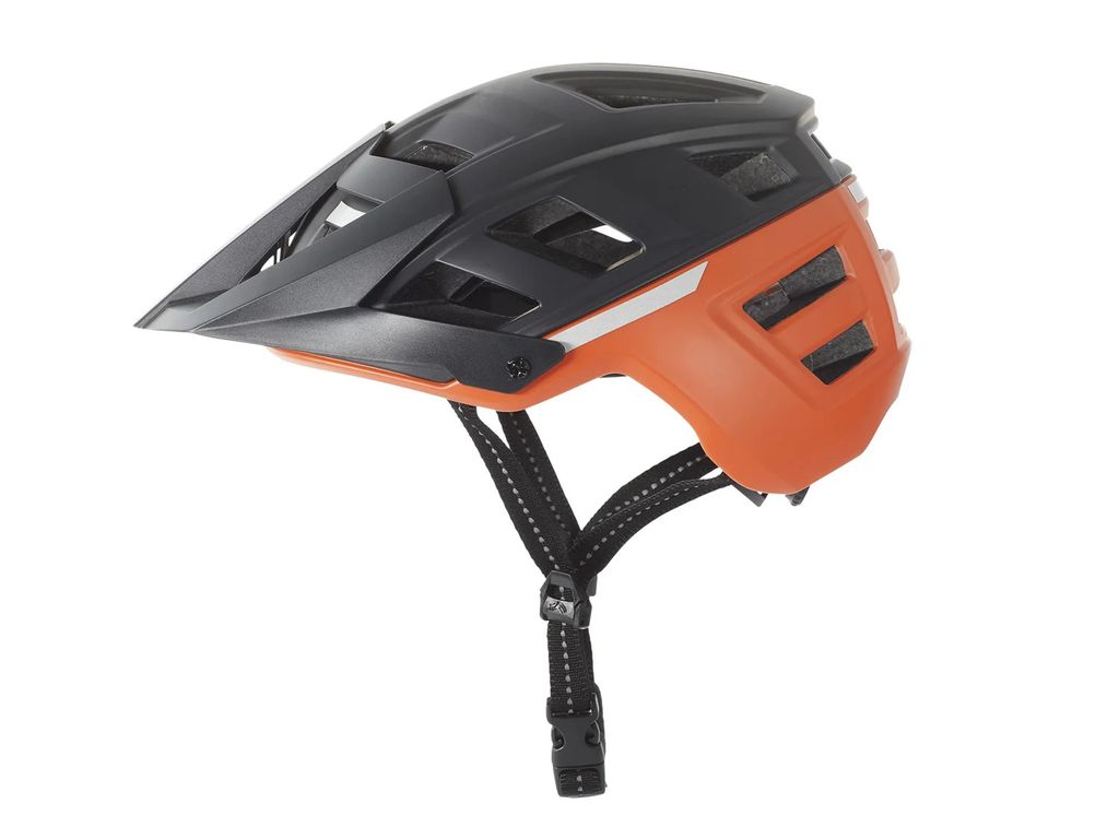MTB Fahrradhelm Fahrrad Helm mit abnehmbarem Offroad-Visier Schwarz / Orange Größe M/L: 58-61 cm NEU