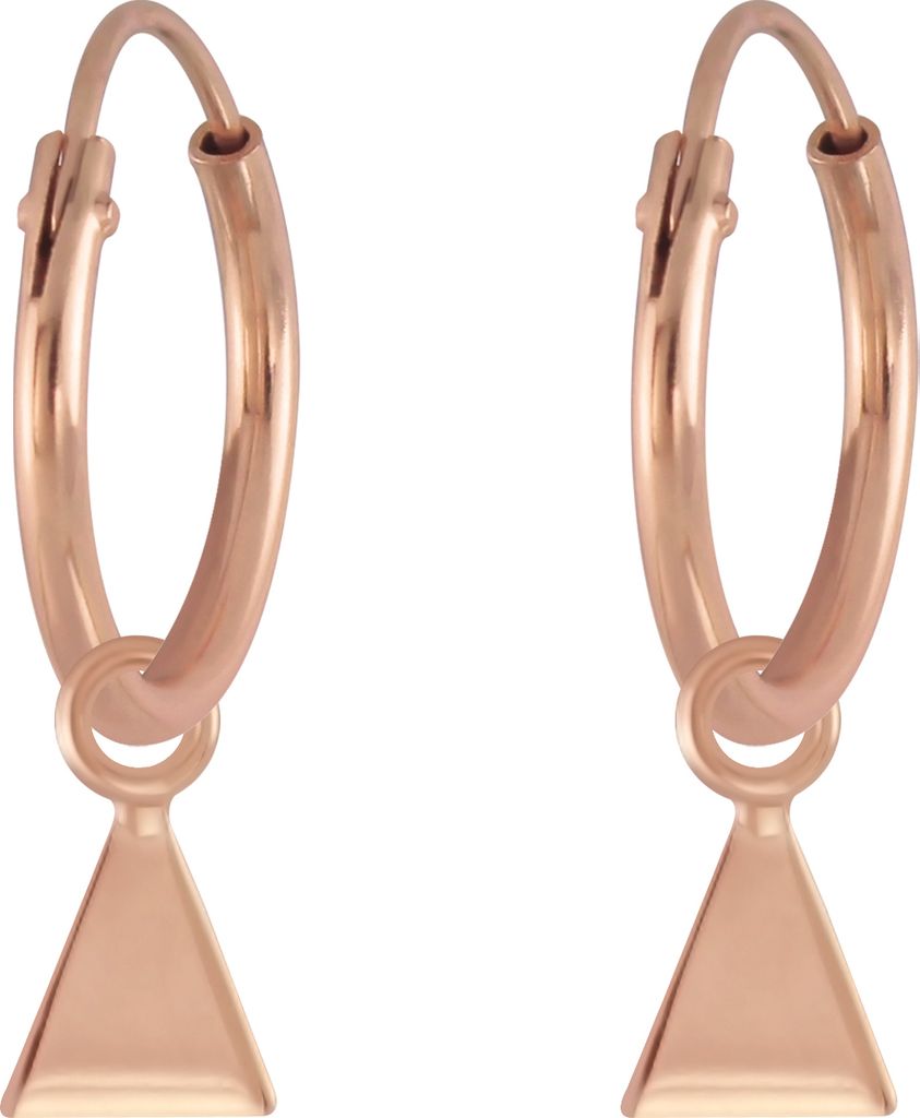 Creolen Dreieck-Anhänger aus 925 Silber Damen rosegold