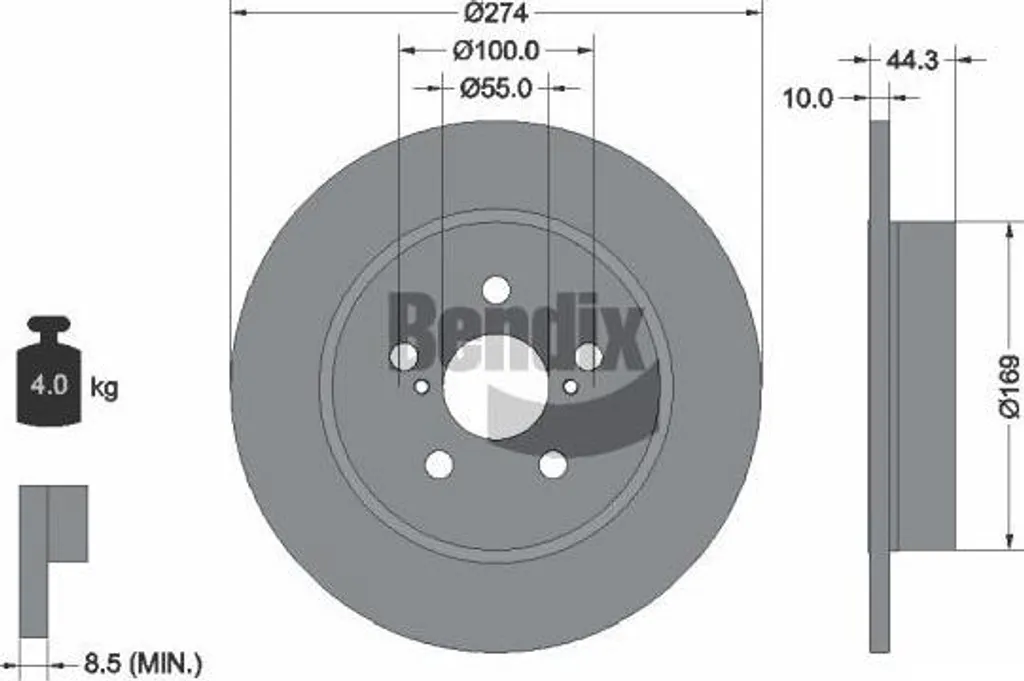 Éliminez les vibrations au freinage - Disque BENDIX BDS2271 Yaris 42431K0010