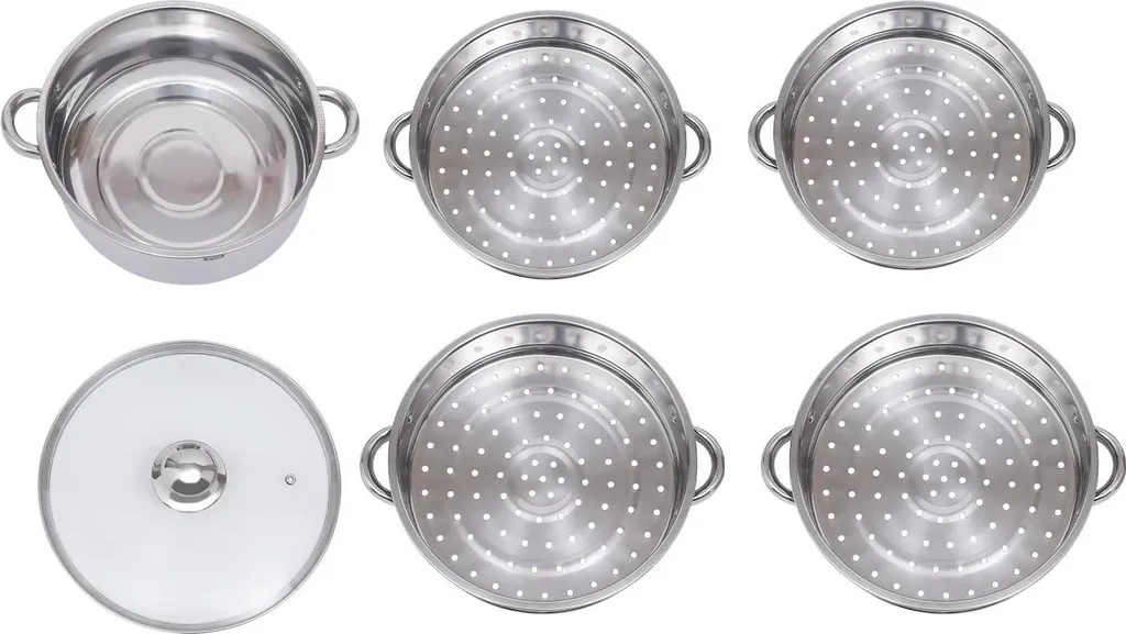 Pentola Vaporiera 5 Piani Viola | Acciaio Inox Alimentare per Famiglia