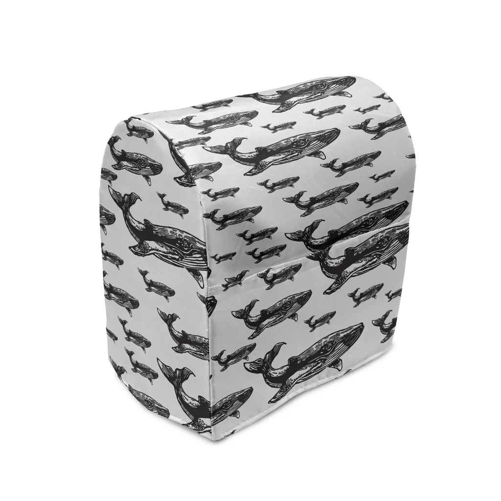 Protection mixeur noir et blanc avec poches de rangement, 36 x 39 x 24 cm