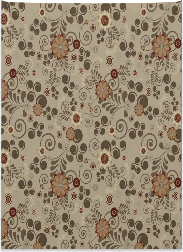 Abakuhaus Grunge Wandteppich, Vintage Blumenmuster aus Weiches Mikrofaser Stoff Kein Verblassen Klare Farben Waschbar, 110 x 150 cm, Hellbraun Redw...