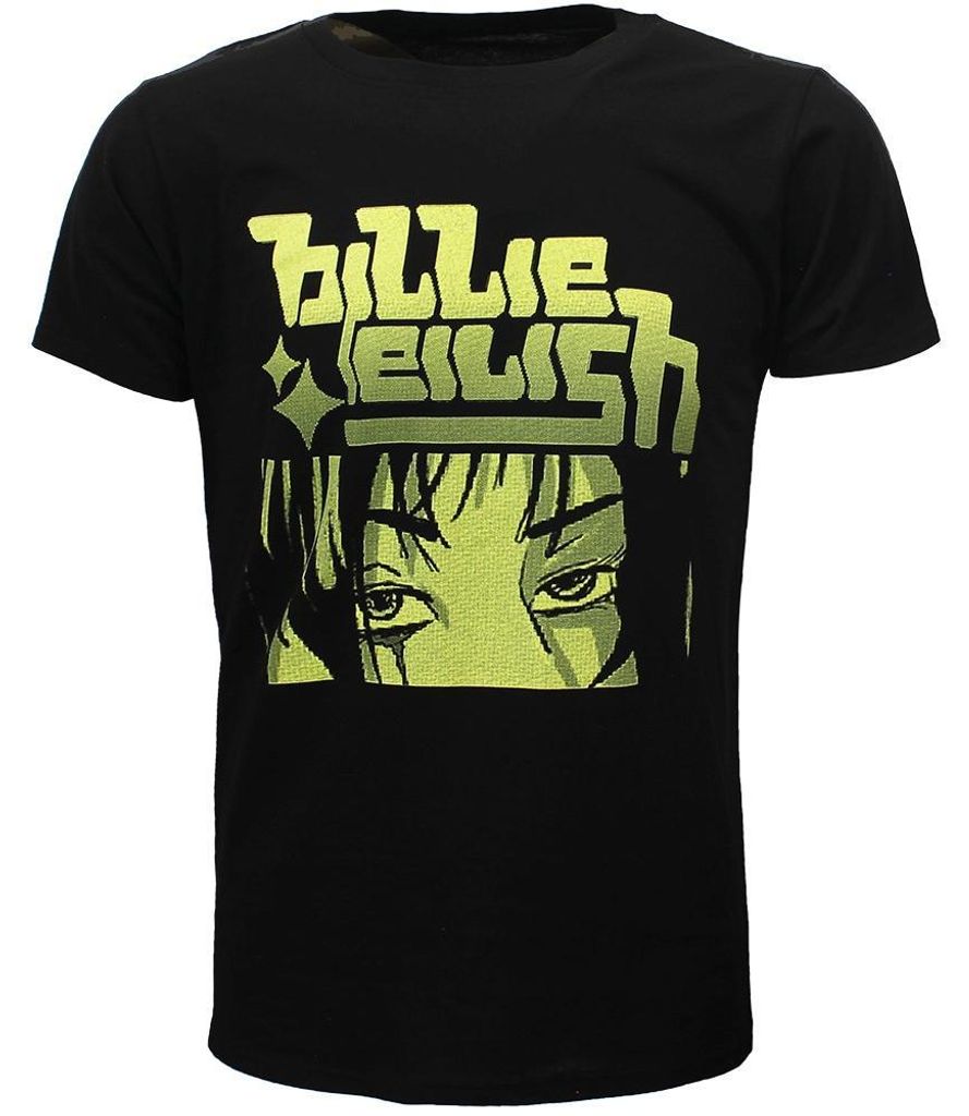 Billie Eilish Anime Billie Logo T-Shirt – Offizielles Merchandise - XL
