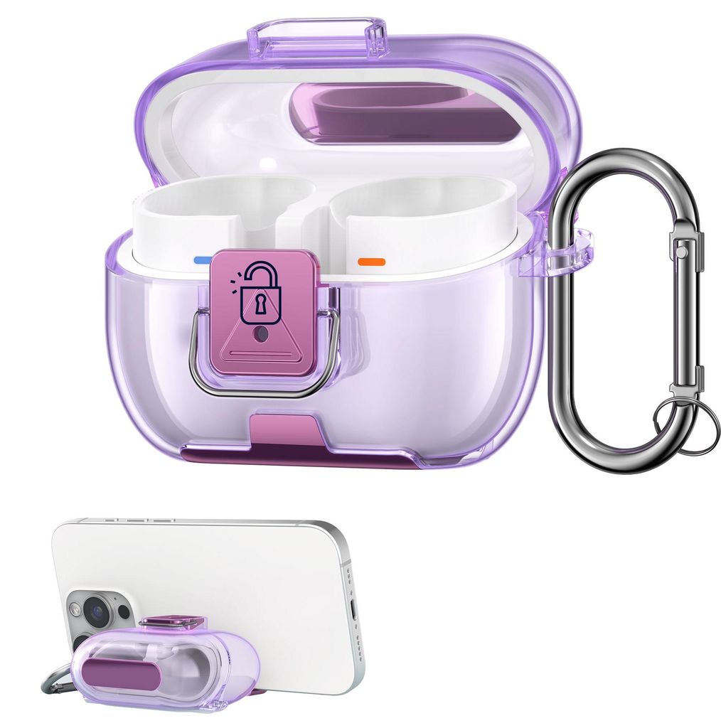 kwmobile transparentes Kopfhörer Case kompatibel mit Samsung Galaxy Buds 3 / Galaxy Buds 3 Pro Hülle - Headphones TPU Cover mit Standfunktion und