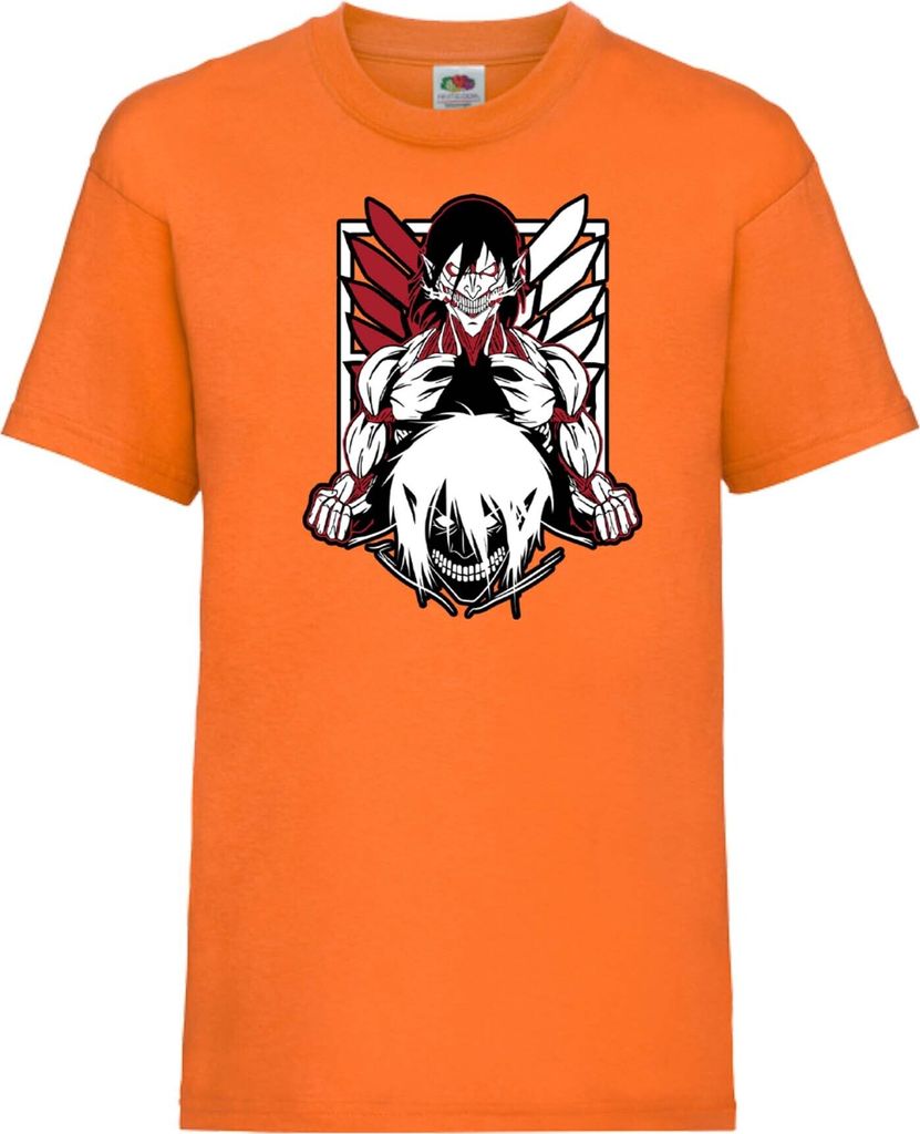 Kinder T-Shirt Attack Anime On Titan 05 Puppet Titan, 9-11 Jahr - 140 / Orange