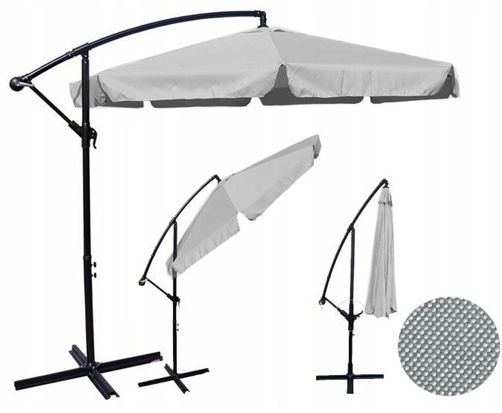 Ekspand | Sonnenschirm groß - 350 cm - 8 Segmente - stabil, faltbar, ideal für Balkon