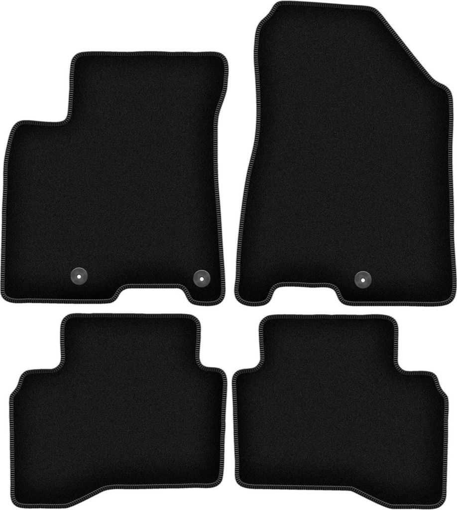 Wielganizator Velours-Autoteppiche – passend für Kia Niro (Crossover, Bj. 2016-) – schwarz, passgenau, mit Befestigungen set 4 Stk.