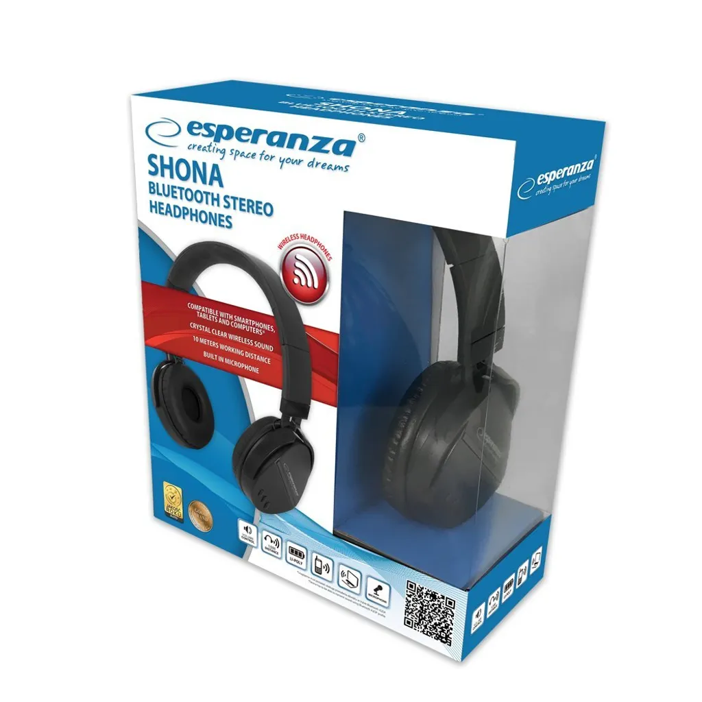 Casque Bluetooth Esperanza SHONA EH217K Noir - Écouteurs sans Fil avec Micro - 4