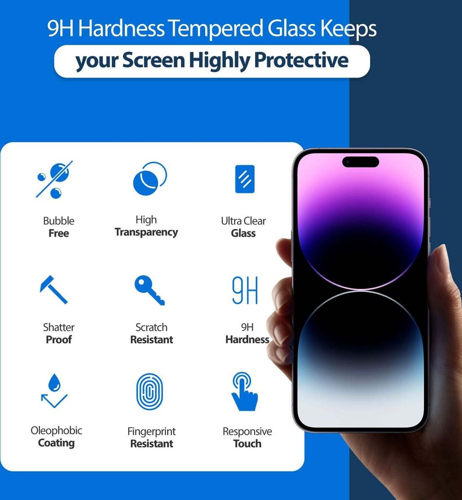 Display Schutz Glas für iPhone mit 3D Schutz – IPhone 14 / 13 Pro / 13 / 1 Stück