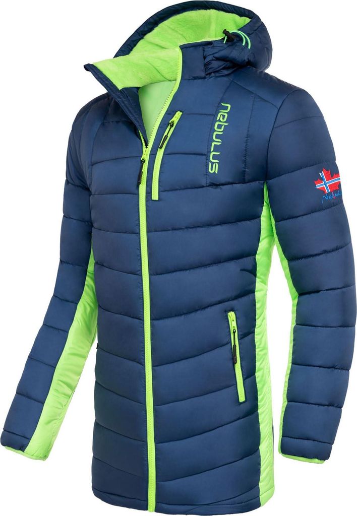Nebulus Wintermantel-Kurzmantel COATY Herren, warme Outdoorjacke , praktische & vielseitige Übergangs- & Winterjacke , P5145 - Herren, navy-lime, XXL