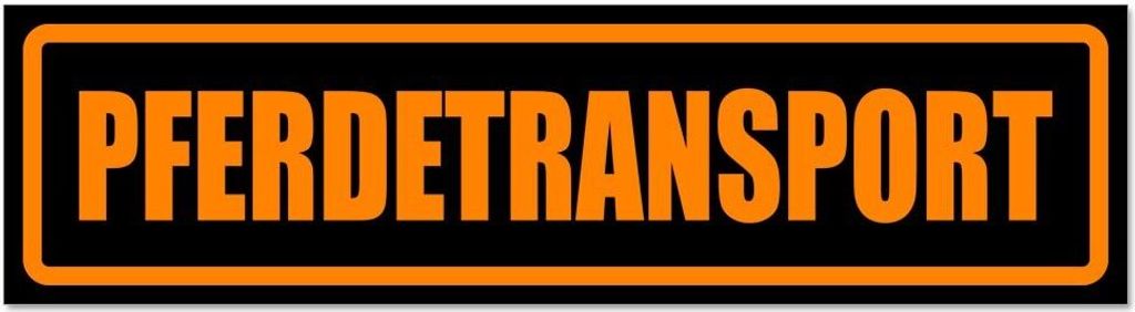 Kiwistar - Autoaufkleber - Orange - Schwarz - 60 x 16 cm - Pferdetransport - Hinweis Aufkleber Sticker für Auto, Kfz, Fahrrad, PKW, LKW