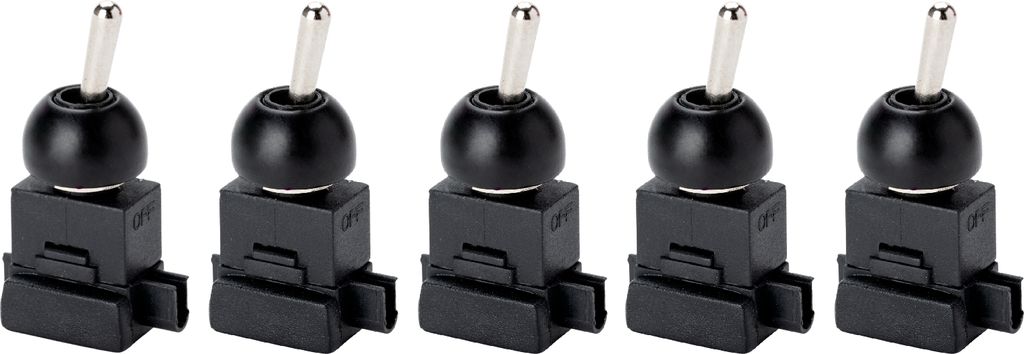 Kippschalter Einbauschalter für Leuchten Lampen, mit ON/OFF Ein/Aus Funktion, 250V 1polig 2(1) A LS-2 Lampen Tischlampen Wandleuchten, 5 Stück, S...