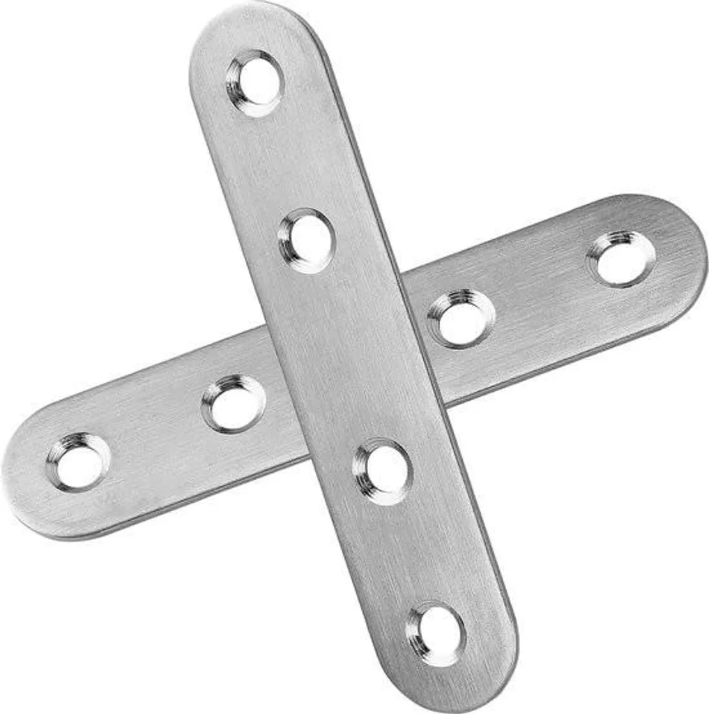 40 attaches plates en acier inoxydable 80x17 mm pour bois et meubles