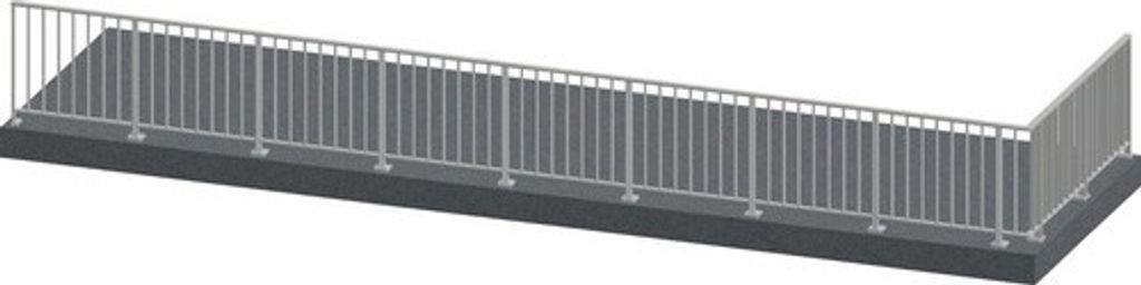 Pertura Geländer-Komplettset Triton anthrazit L-Form Aluminium für Bodenmontage 10,5 m
