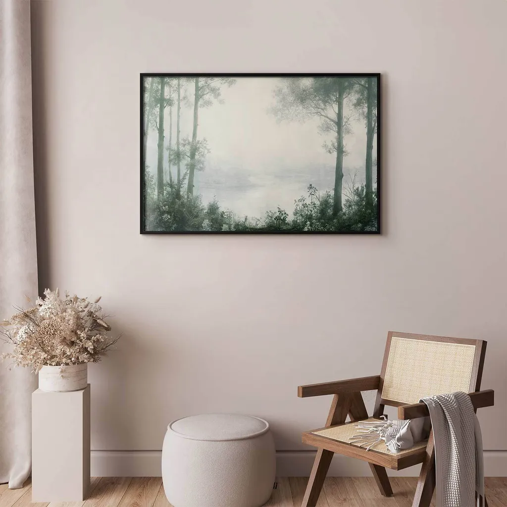 Poster 60x40 Foresta e Stagno HD - Cornice Nera Senza Bordi Elegante - 2