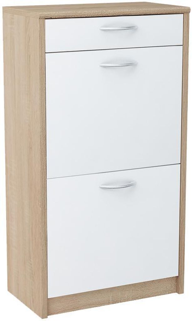 Scarpiera alta con cassetto IBOJA – rovere sonoma / bianco Immagine del prodotto 