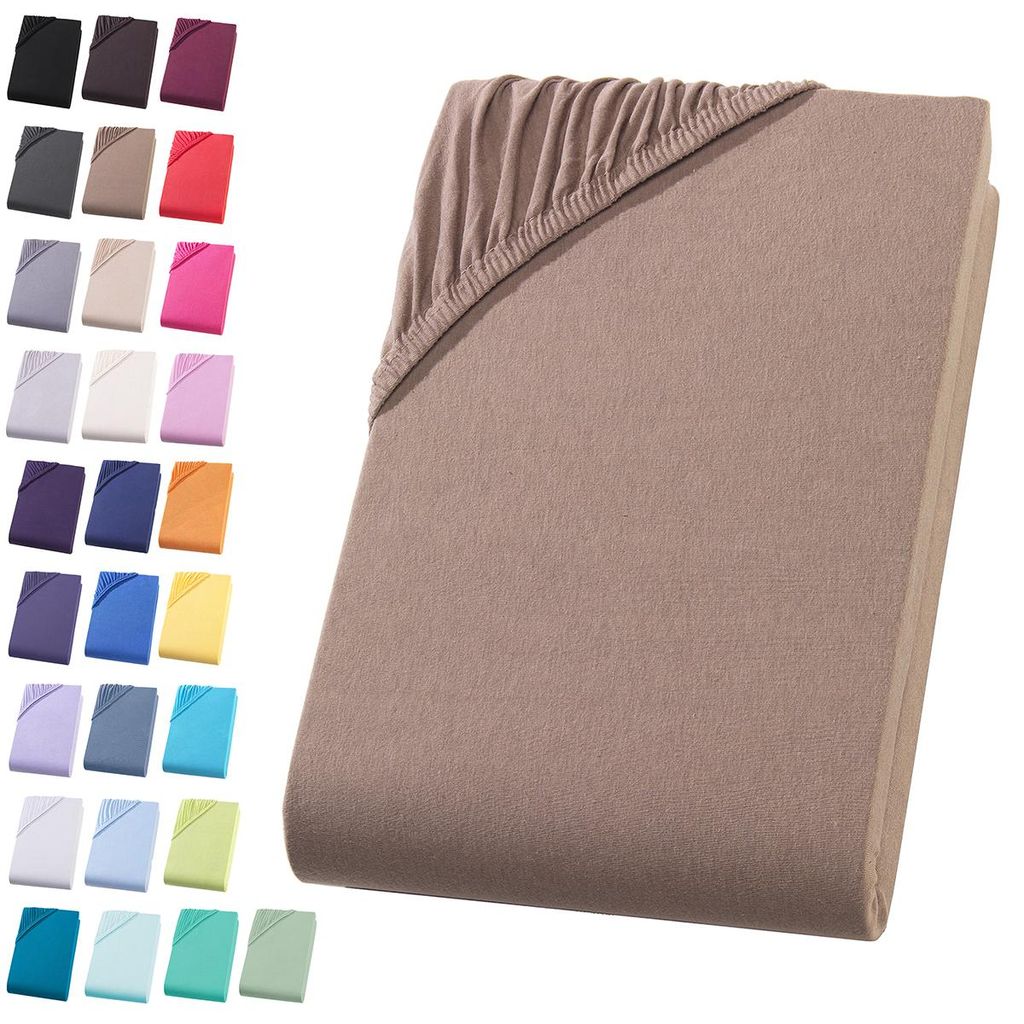 Jersey Spannbettlaken 90-100x200 cm Spannbettuch 100% Produktbild 