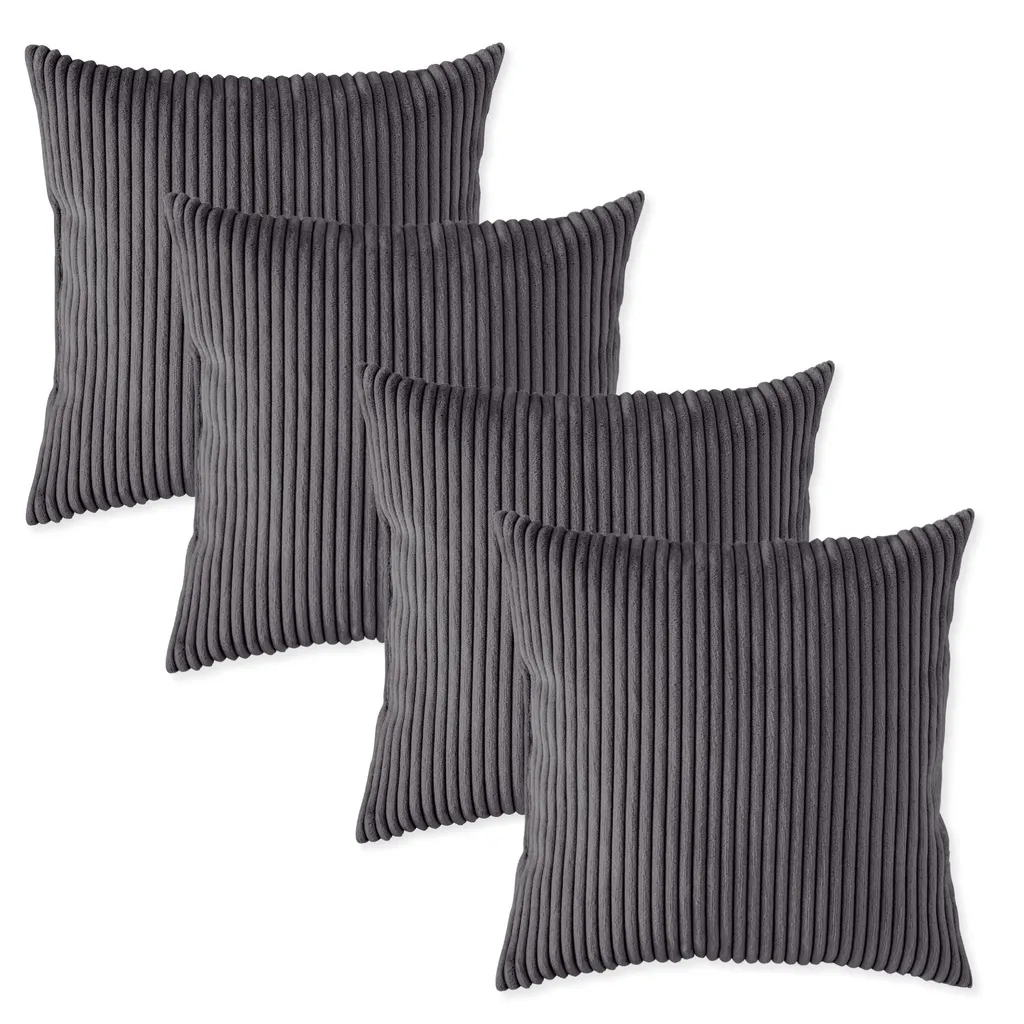 Set 4 Cuscini 40x40 sleepling - Velluto a Coste Grigio Antracite