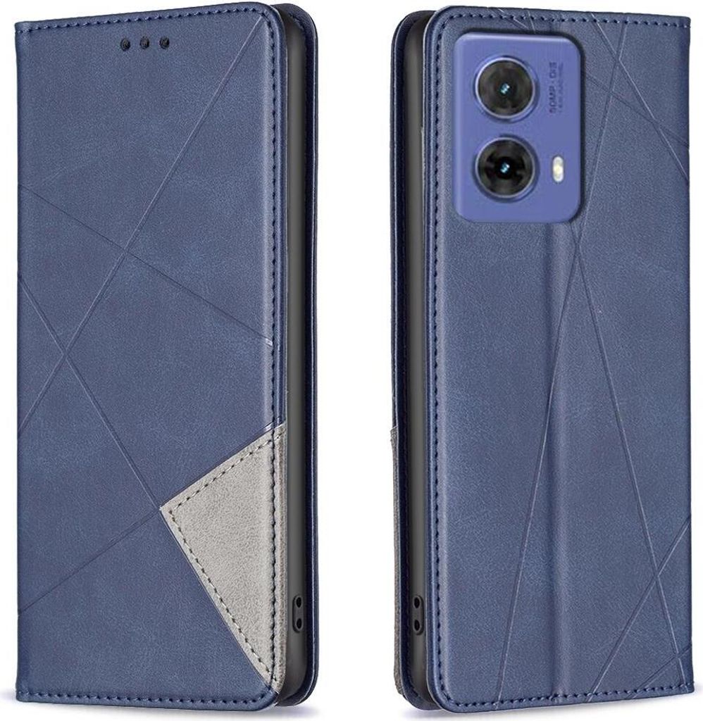 Mobigear Rhombus Slim Motorola Moto G85 Hülle Klapphülle - Blau
