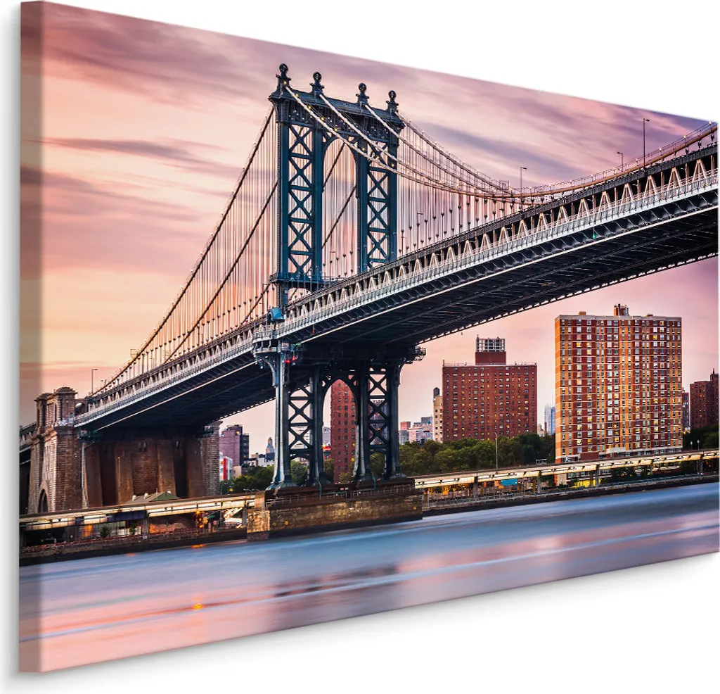 Quadro su Tela New York Manhattan Bridge 70x50 - Design Contemporaneo