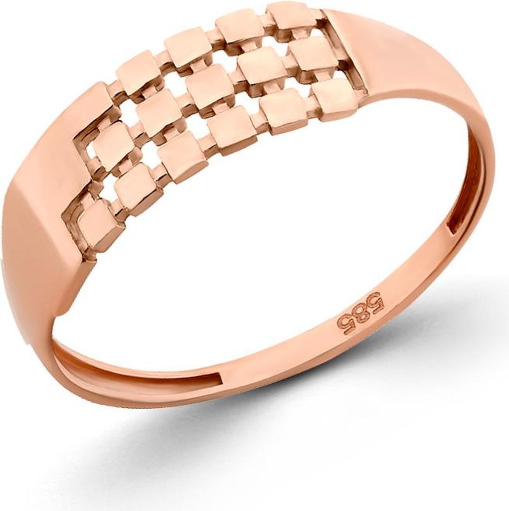 Golders Damenring aus 585 Rotgold, Gold Ring für Damen, Goldschmuck